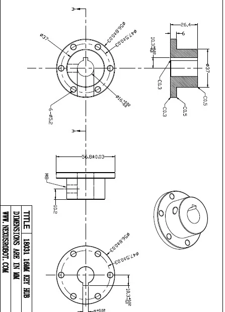 

16mm Stainless Steel Coupling ( with Keyway ) 18031