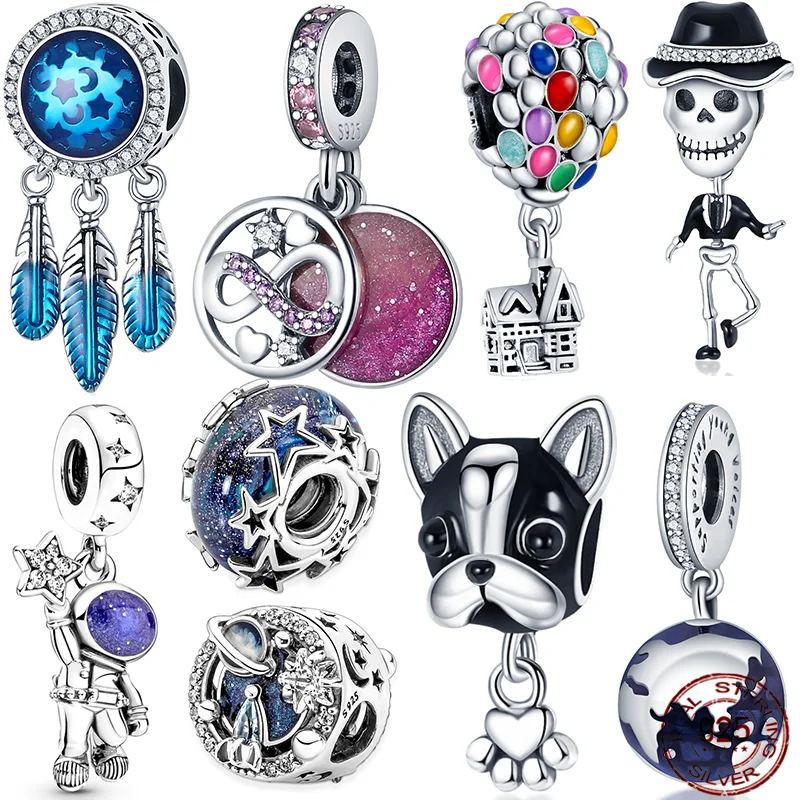

NEW HOT 925 Sterling Silver Astronaut And Rocket Charms Beads Suitable For Original Pandora Bracelet Making DIY Ladies Jewelry