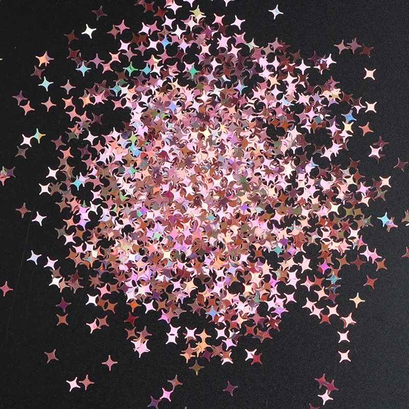 Ультратонкие голографические Блестки для ногтей 4 мм с крестиком и