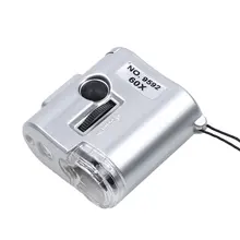 Creative 9592 Microscope Macro Lens Magnifier Loupe Illumination Portable Currency Detector Magnifying Durable Silver 60X