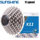 Велосипедная кассета SUNSHINE 11 скоростей, свободное колесо 11-252830323436T, стальной велосипед, свободное колесо с цепью KMC, велосипедные аксессуары