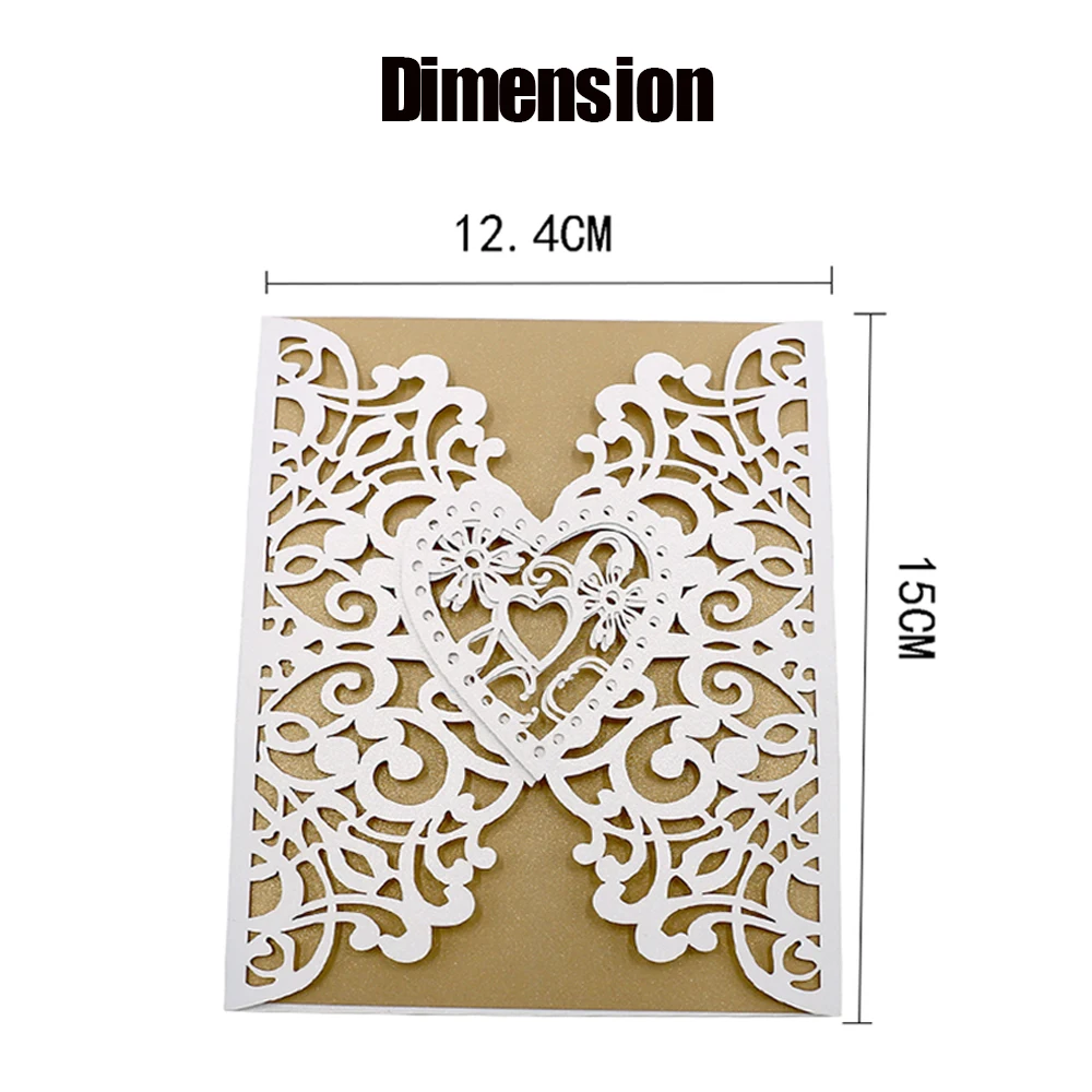 

20PCS Wedding Invitation Cards Case Hollow Laser Cut Tri-Fold Lace Business Invitation Cards Cover Party Wedding Supplies
