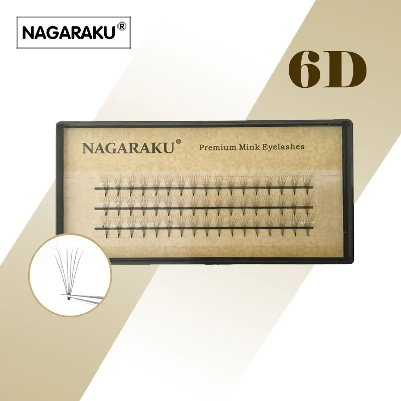 NAGARAKU 10 штук 2D/3D/4D/5D/6D термоскрепленные готовые объемные ресницы из искусственной
