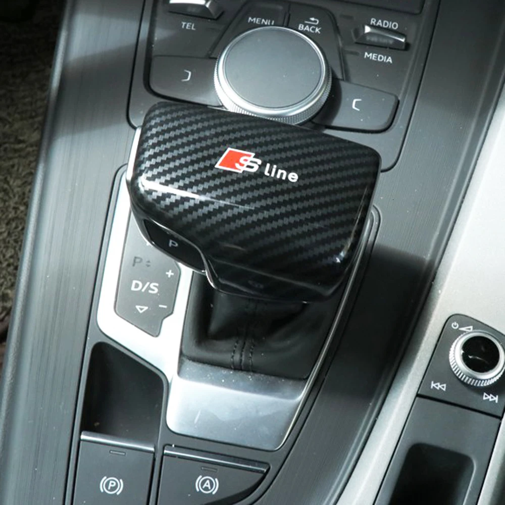 Углеродное волокно, автомобильная муфта переключения передач, крышка для Audi A4L/A5/Q7/Q5L, автомобильная головка передач, украшение, крышка, АБС-пластик