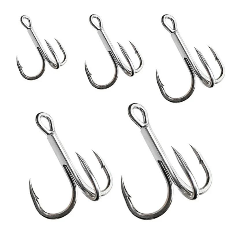 

60pcs High Carbon Steel Triple Hook Reinforced Triple Hook Barbed Hook 2#4#6#8#10#Fishing Tackle Bait Hook New