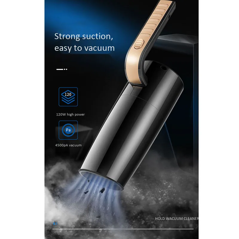 

Portable Car Vacuum Cleaner 120W 12V 4500PA High Suction Low Noise Handheld Vacuum Wet Dry Dual-Use Vaccum Cleaner