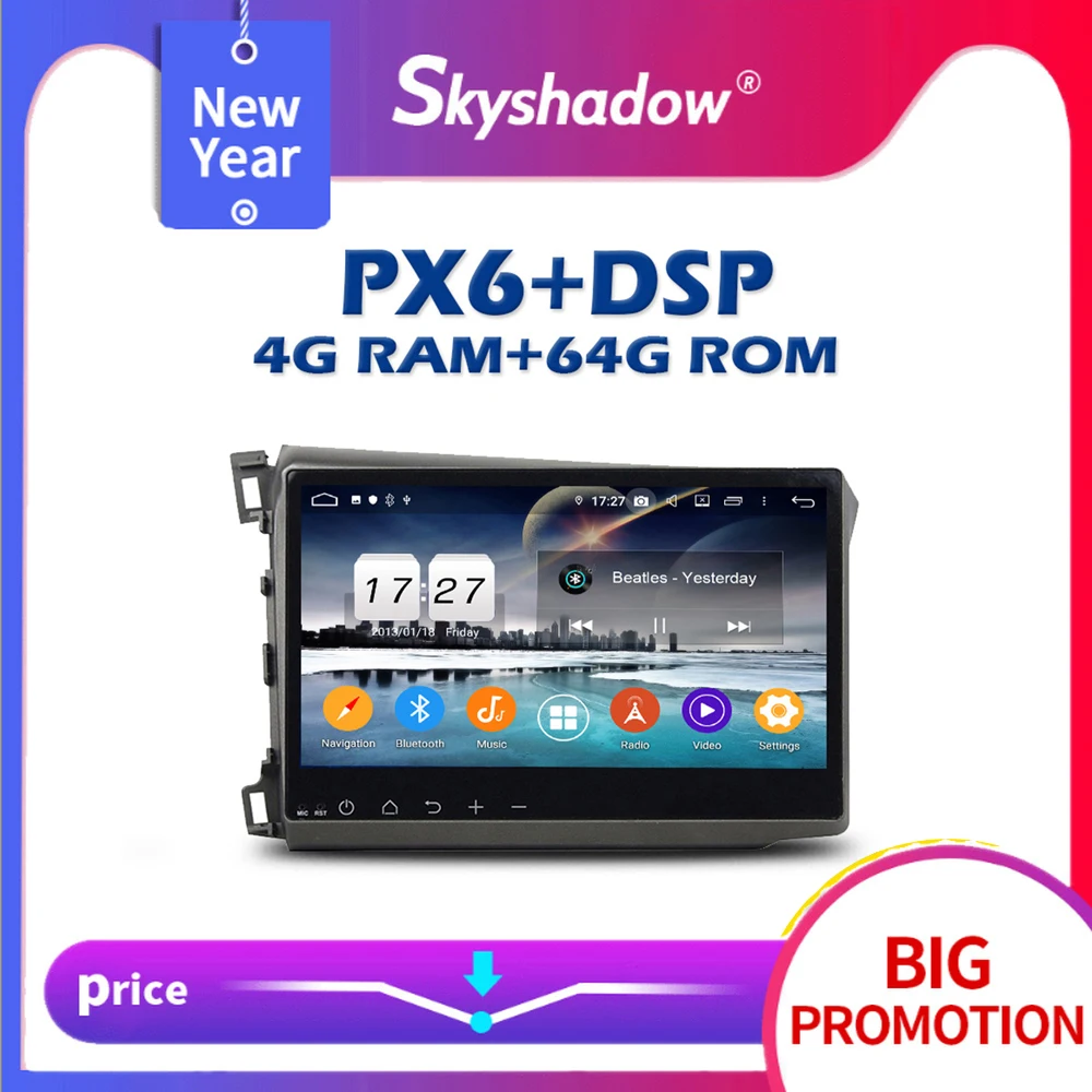 PX6 DSP IPS 10 1 &quotAndroid 4 Гб + 64G автомобильный DVD плеер Авто Радио GPS карта Wi Fi Bluetooth 5 0 для