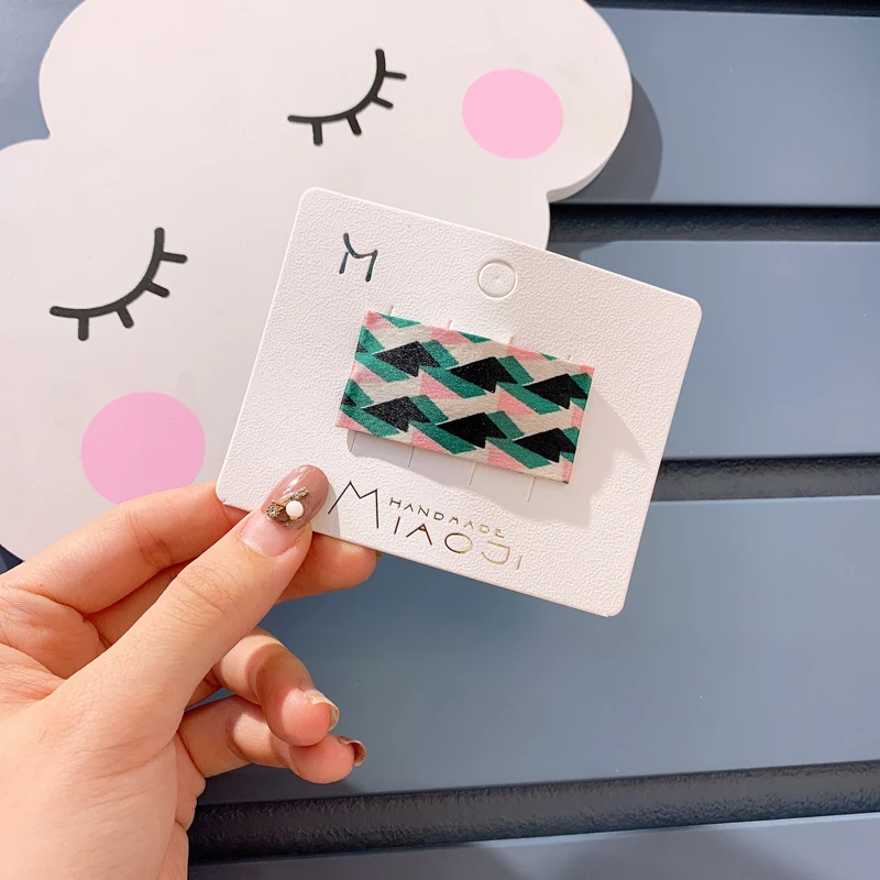 Детские заколки для волос милые цветочные с неправильным узором геометрическим