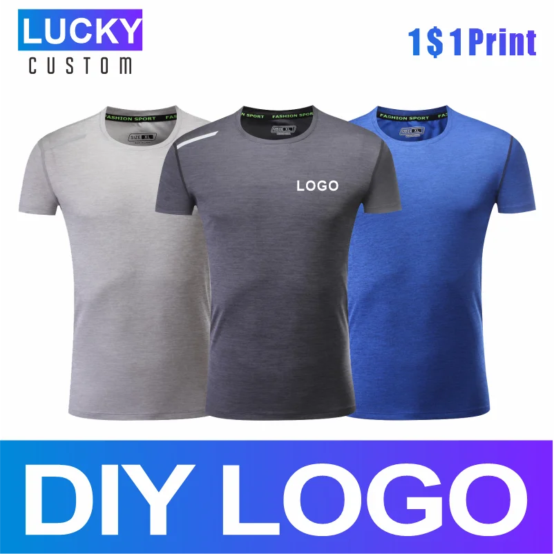 

Men's Fitness Running T-shirt Quick-drying Breathable Short-sleeved Custom Printed Embroidered Logo Sweat-absorbent Top