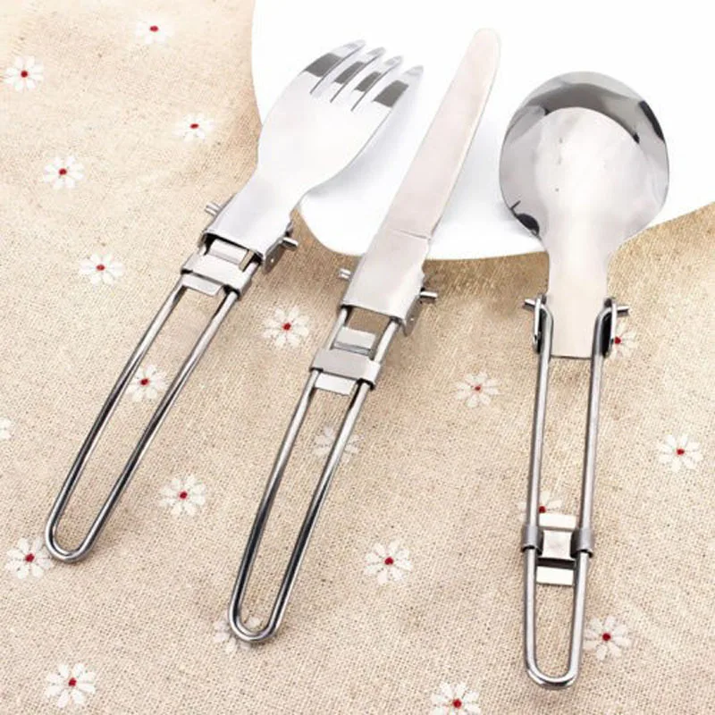 3 шт./компл. столовая посуда из нержавеющей стали набор складной портативный