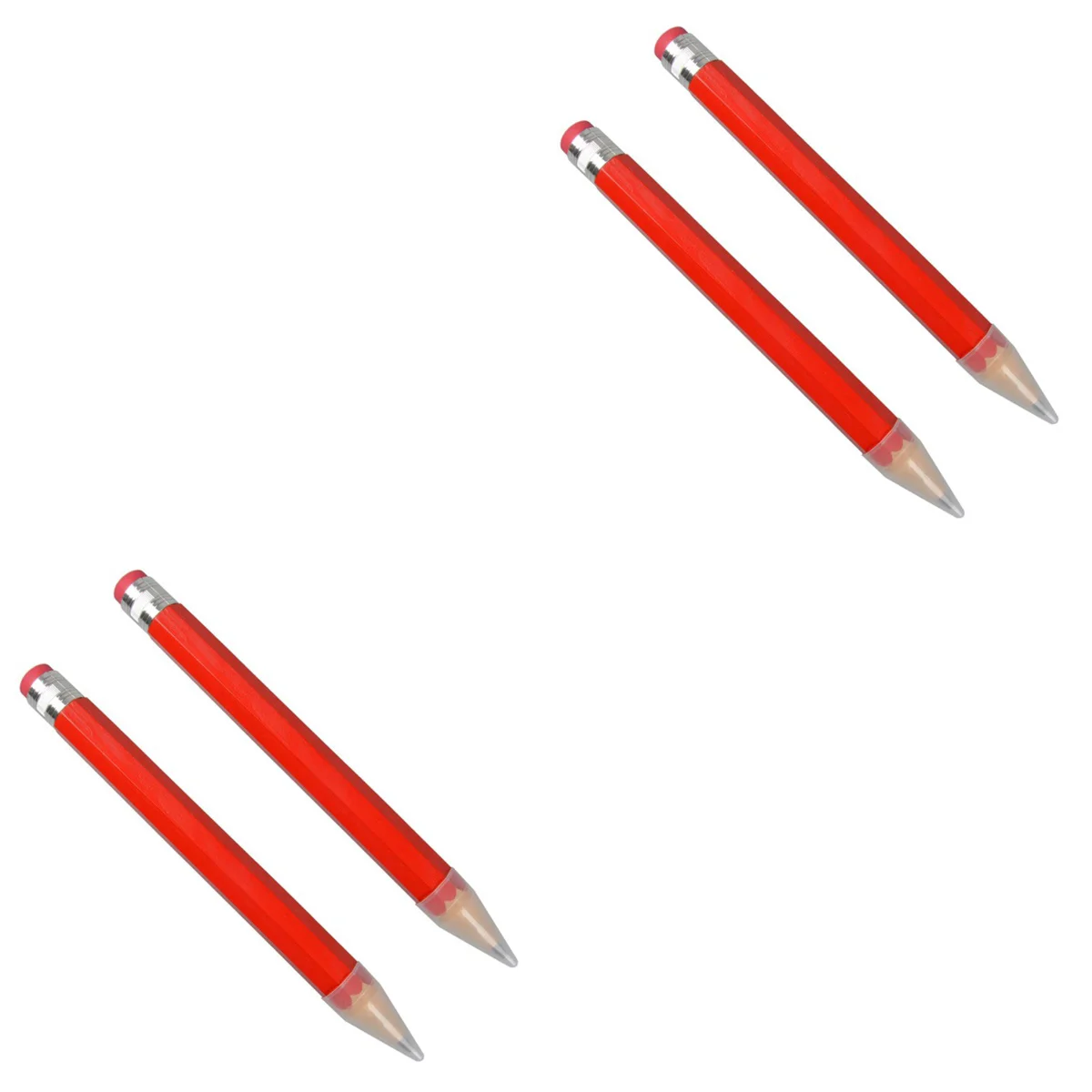 

4 pcs 35cm Wooden Pencil Large Drawing Writing Painting Mark Pencil Stationery Props (Red)