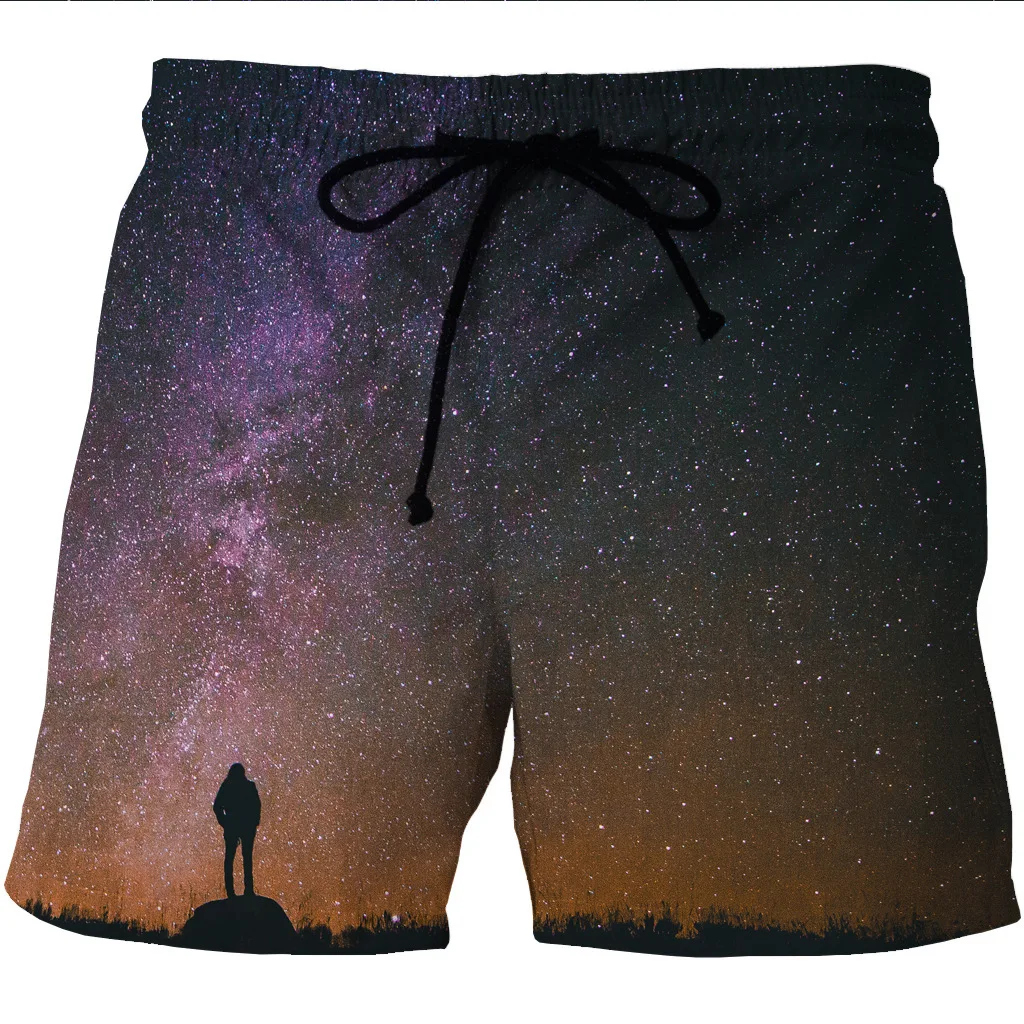 Мужские быстросохнущие пляжные шорты с цифровой печатью карманами