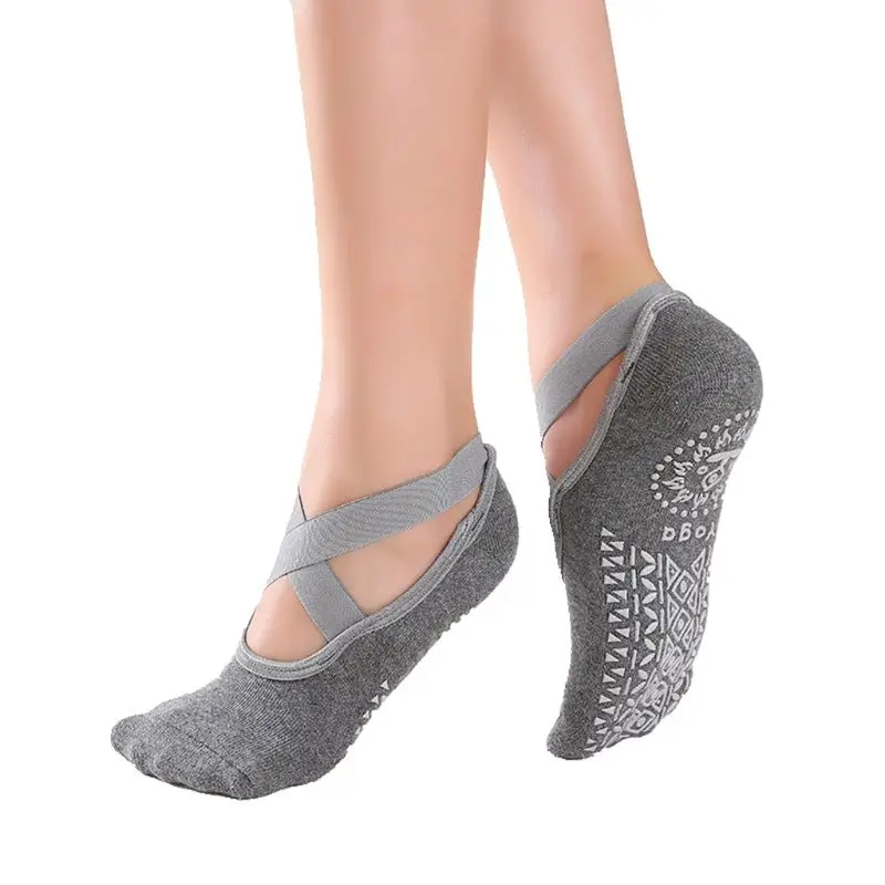 

Yoga Socks for Women Non-Slip Grips & Straps Fitness Sport Ballet Pilates Socks