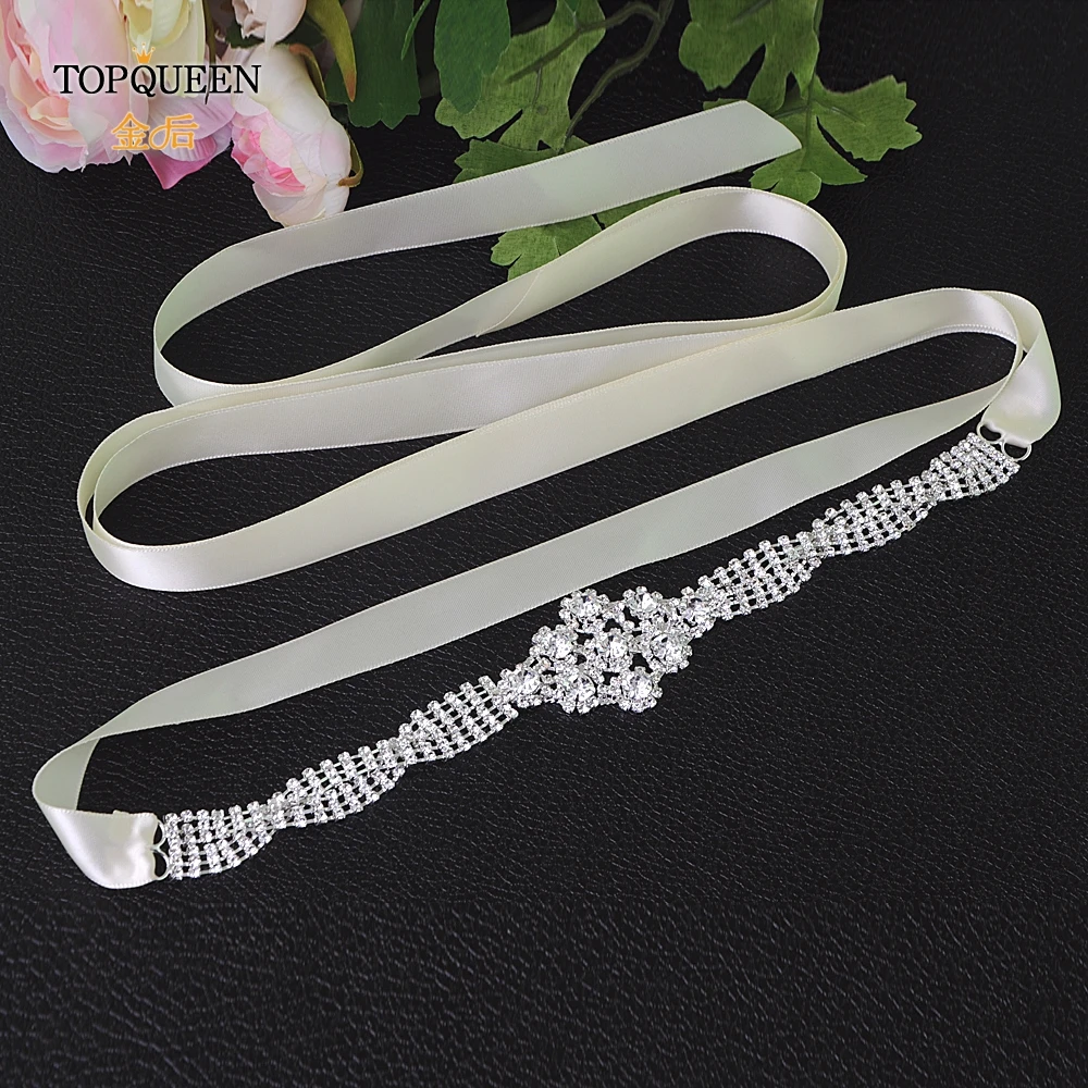 TOPQUEEN S98 серебряный бриллиантовый пояс роскошный Кристальный свадебный пояс свадебное платье драгоценный пояс со стразами и блестками для свадебного платья