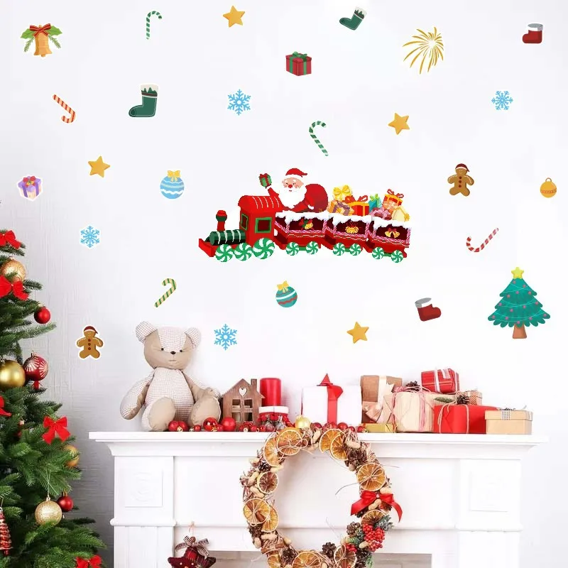 НОВАЯ РОЖДЕСТВЕНСКАЯ наклейки на стену ПВХ стиле граффити из мультфильма