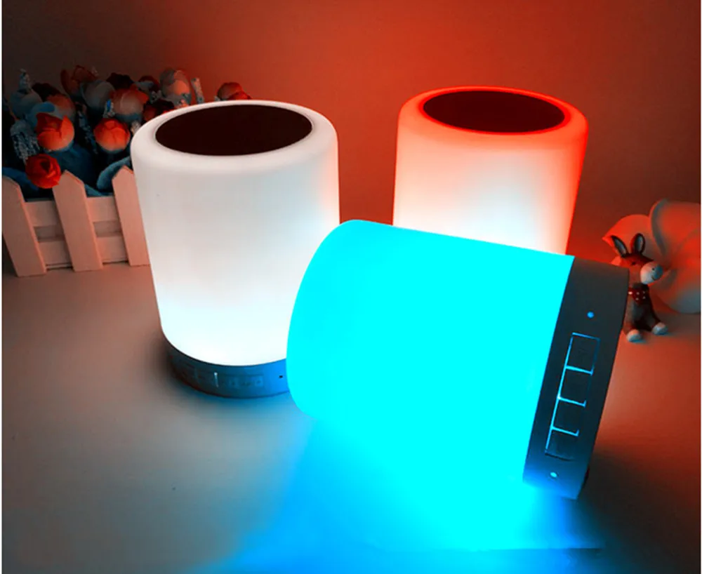 HZFCEW умная RGB Сенсорная лампа управления, Портативный Ночной светильник, bluetooth-динамик, светильник и динамик все в одном, MP3 и sd-карта palyer