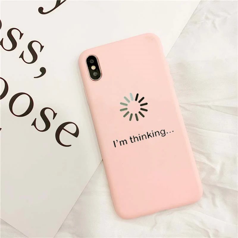 Простой Забавный мягкий чехол для телефона I am thinking iPhone 11 11Pro Max X XR XS 6 7 8 Plus