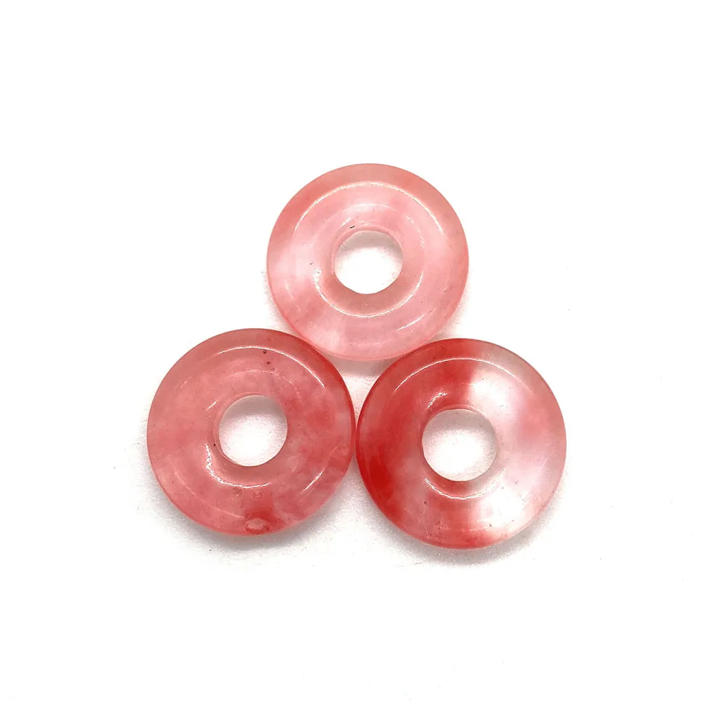 3 шт. Натуральный Полудрагоценный камень ностальгические кольцо подвеска-пончик