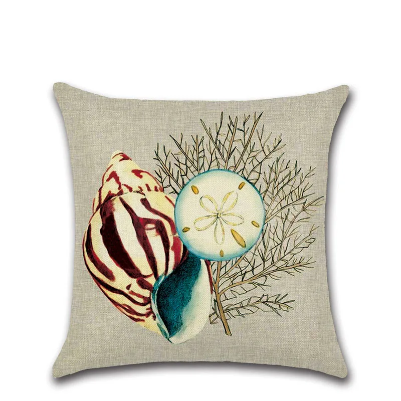 Новый морских животных льняная Подушка 45*45 см Морская звезда коралловый с