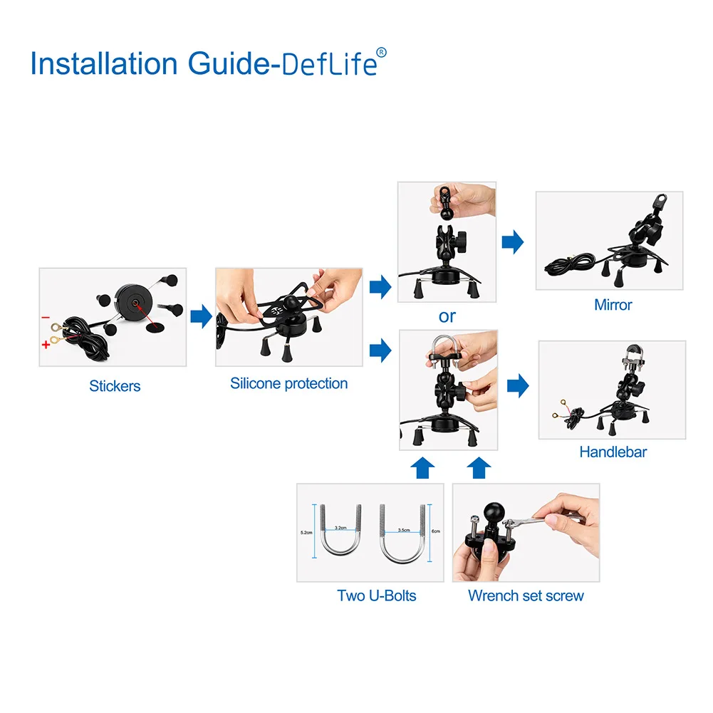 Заряжаемый держатель для телефона 2 в 1 USB 360 Универсальный вращающийся мобильного