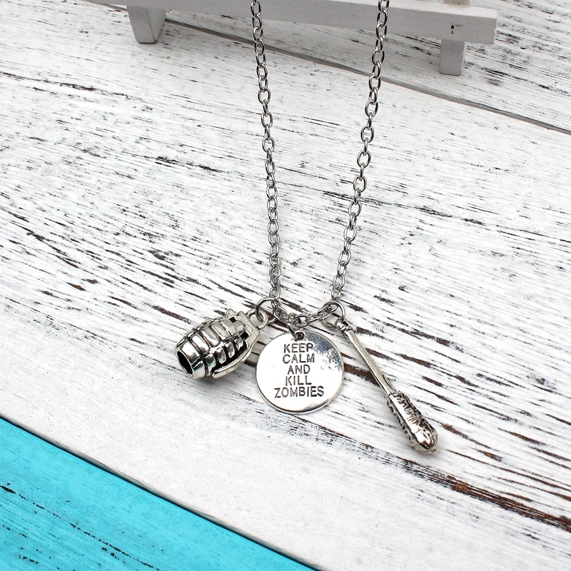 XKXLHJ 2019 Новинка Ходячие мертвецы круглая и палка ожерелье Граната Кулон Модные