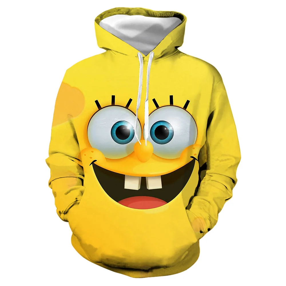 

2021 New Fashion Funny Yellow Sponge Anime Hoodie 3D Printing Men's Women's Children's Sweatshirt Pullover Streetwear Sweater