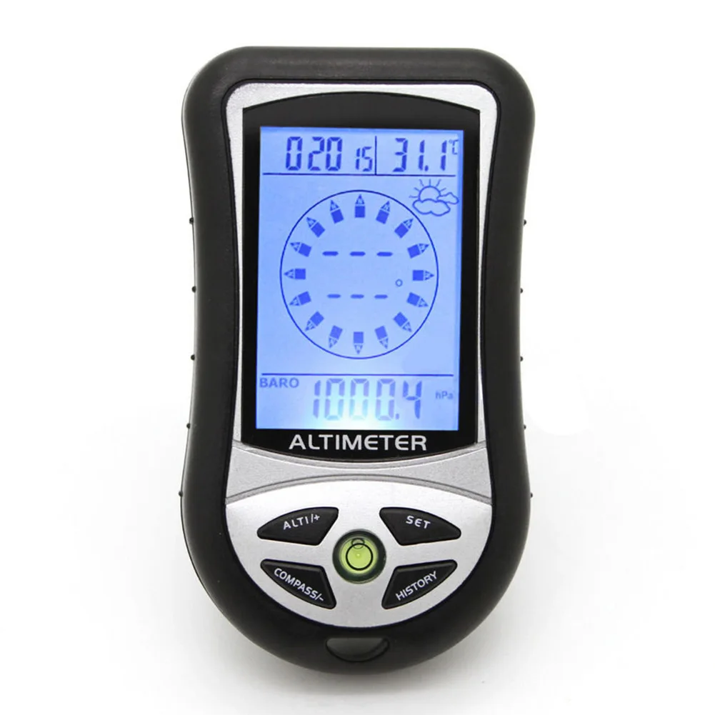 

8 в 1 подсветка с аккумулятором Многофункциональный температурный Рыбалка Практичный Открытый походный ЖК-дисплей черный цифровой высотом...