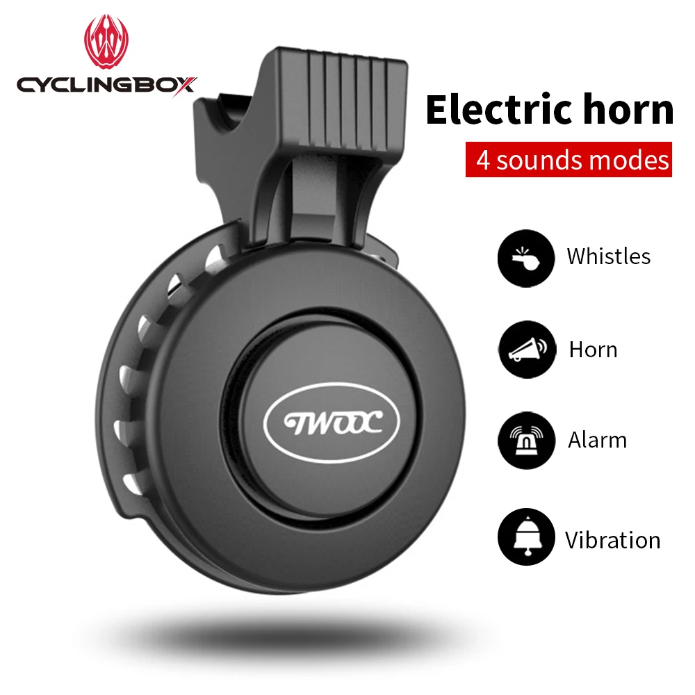 

CyclingBOX Bicycle Electric Horn USB Recharge Electric Bell Electric Cycle Scooter 4 Modes Horn Riding Equipment MTB Accessories