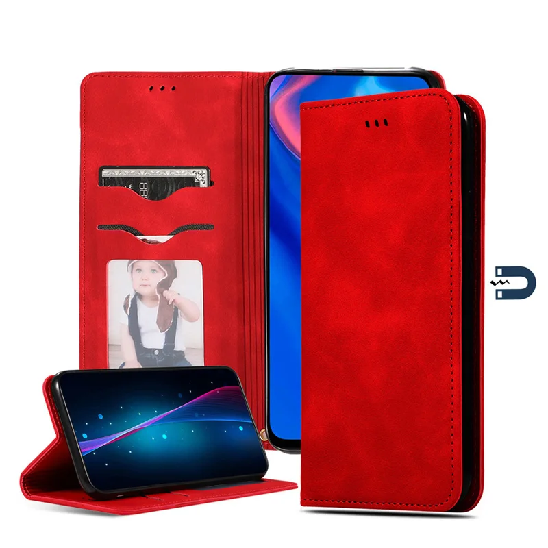 Красный Роскошный Ретро Чехол-кошелек для Xiao mi Red mi 7A 7 K20 Note8 PRO NOTE 7 Note 6 mi 9T Pro откидная крышка mi 9 SE кожаный чехол для мобильного телефона - Цвет: Красный