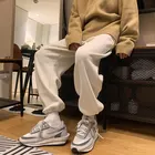 Шелковистые мужские повседневные Прямые брюки, вельветовые однотонные брюки оверсайз, Мужская теплая уличная одежда в Корейском стиле, модные брюки для отдыха