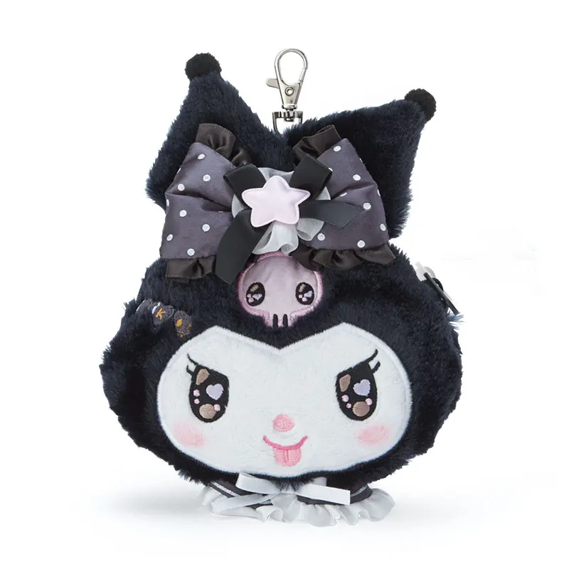 

18cm Cartoon Plush Toy Cute Little Devil Kuromi Anime Kawaii Soft Plush Doll Pendant Coin Purse Card Bag Girls Appease Toy Gifts