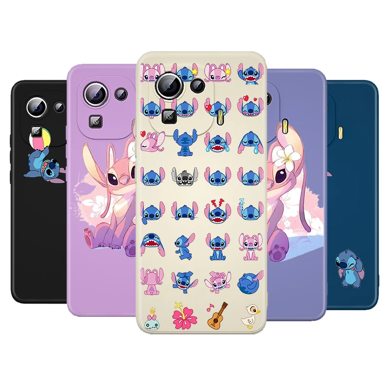 

Lilo Stitch Lovely Liquid Silicone Soft Cover For Xiaomi Mi 11 Ultra 11i 11X 10 10T 10S 9 SE Pro Lite Youth Phone Case