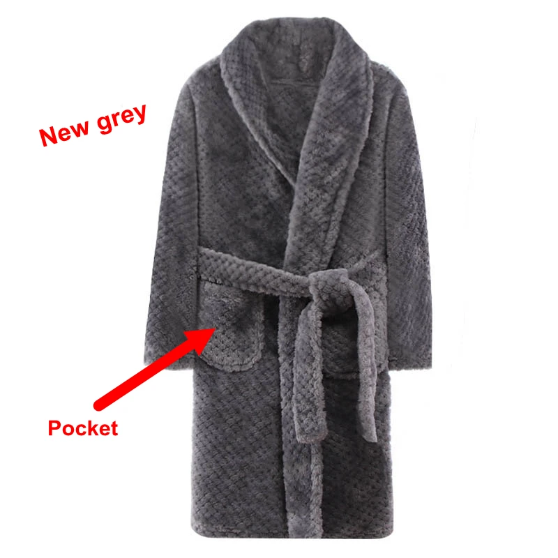 New Grey Модные банные халаты для детей, зимний детский халат, одноцветные фланелевые банные халаты для больших мальчиков и девочек, мягкие пижамы с поясом - Цвет: New Grey