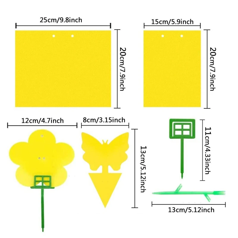 

80 Pack Yellow Sticky Traps, Dual-Sided Fly Paper Stickers for Flying Plant Insect on the Balcony Garden