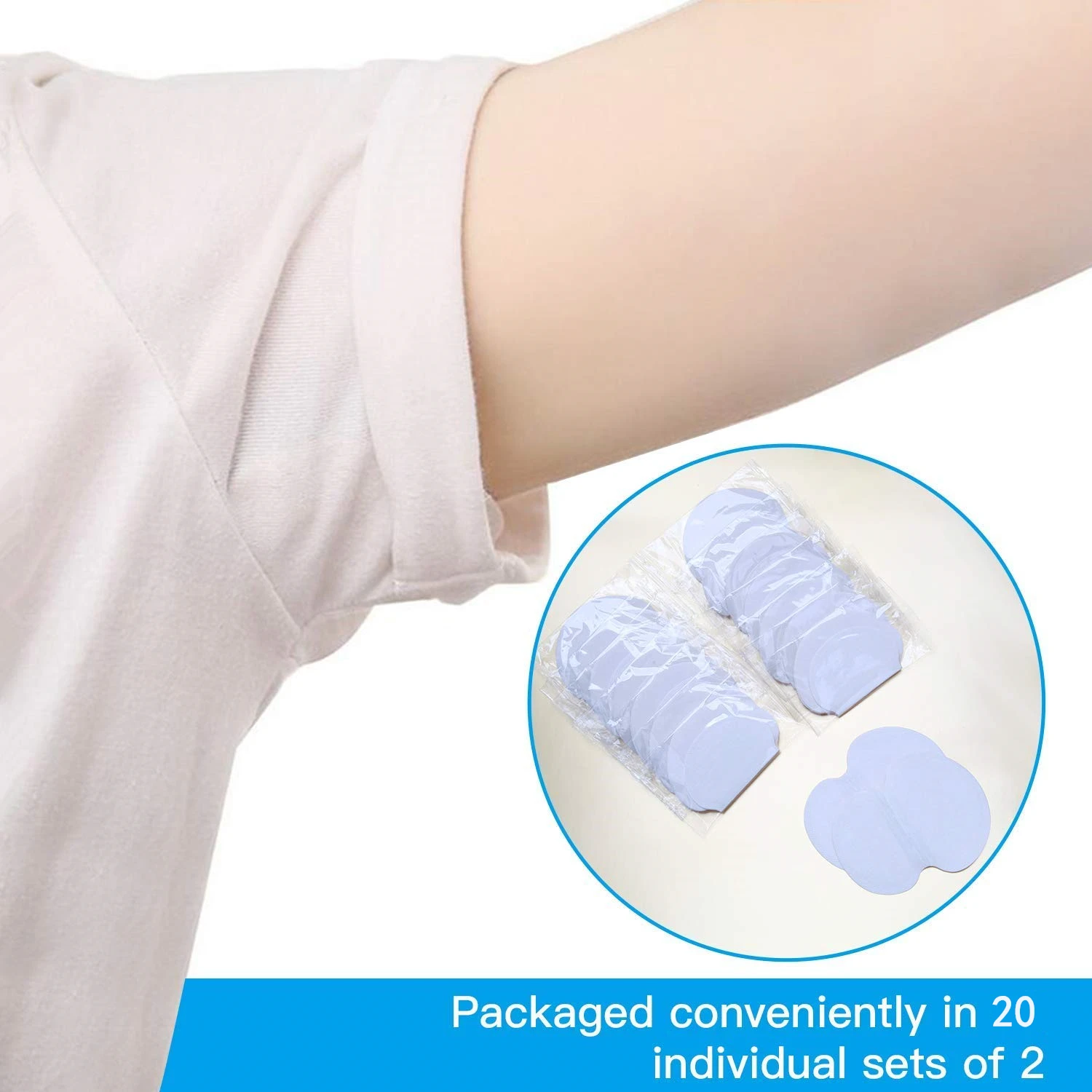 

40pcs Underarm Sweat Pads Disposable Antiperspirant Dress Clothing Armpit Care Perspiration Scent Shield Absorbing Deodorant