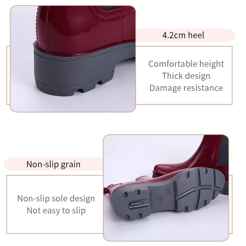 2021 Women Boots Soft Thick Wear-resistant Rubber Shoes Spring Autumn Fashion Short Boots Waterproof Anti-skid Water Shoes
