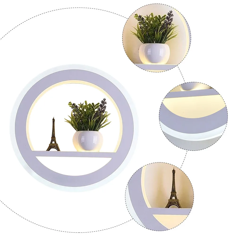 

1Pc Household Wall Lamp Decorative Corridor Lamp Round Light Decor (White)
