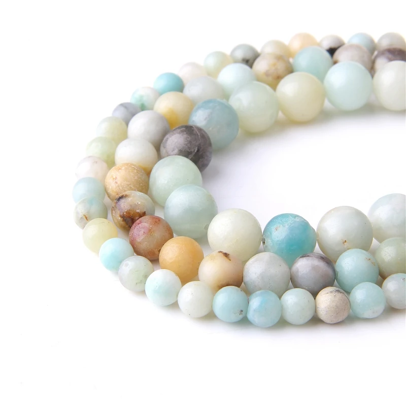 Бусы из натурального амазонита бусины камня для самостоятельного изготовления