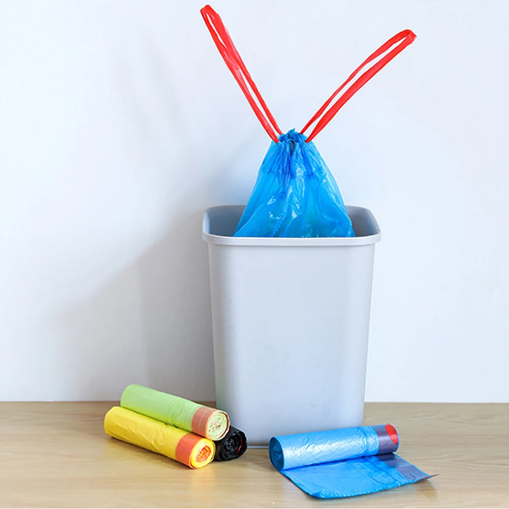1 рулон Drawstring мешок для мусора жилет Тип кухня утолщение автоматическое закрытие