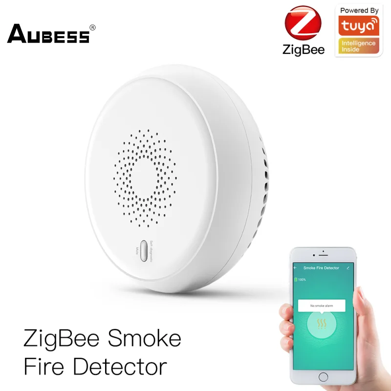 

Датчик дыма Tuya Zigbee, умный детектор дыма с дистанционным управлением, с управлением через приложение