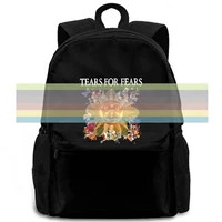new tears for fears pop rock band music logo black to text women men backpack laptop travel school adult student