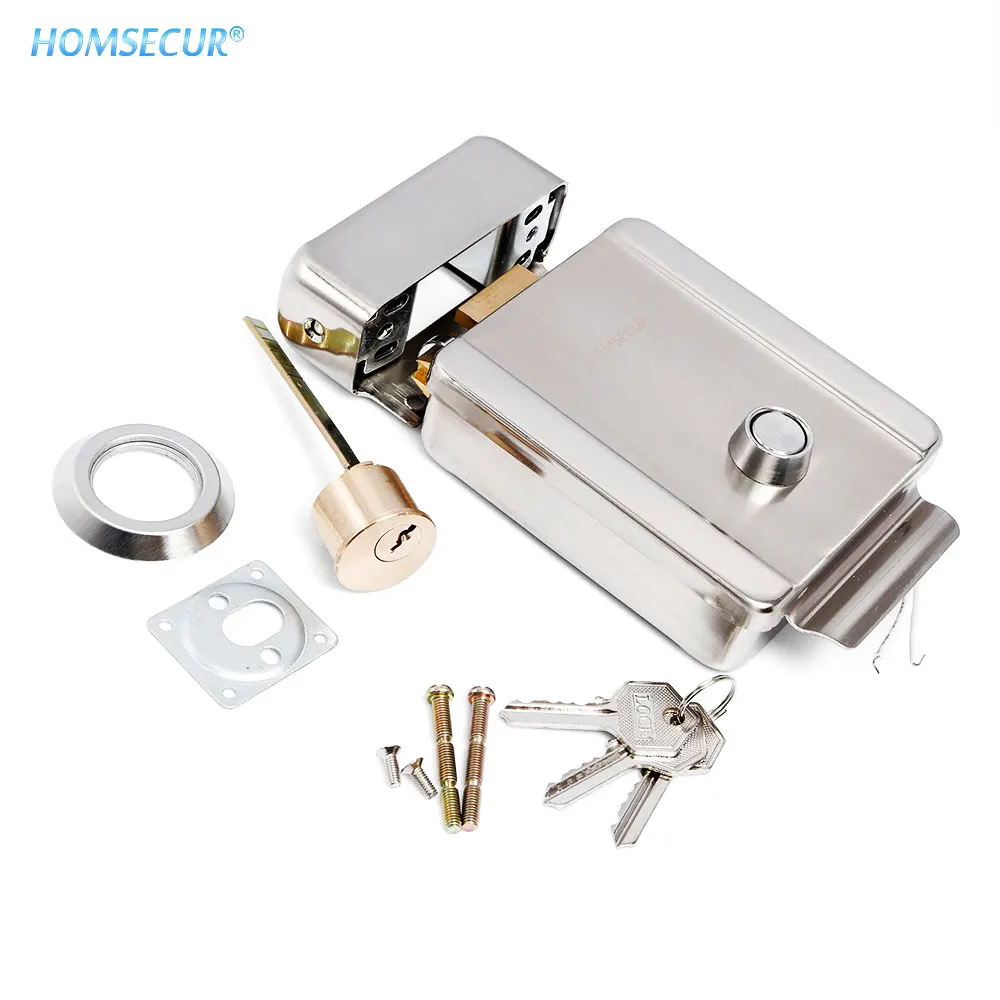 HOMSECUR 12V Fail Secure Electronic Door Lock With Unlock Button Keys Included For Access Control System RU Free Shipping|Электрический