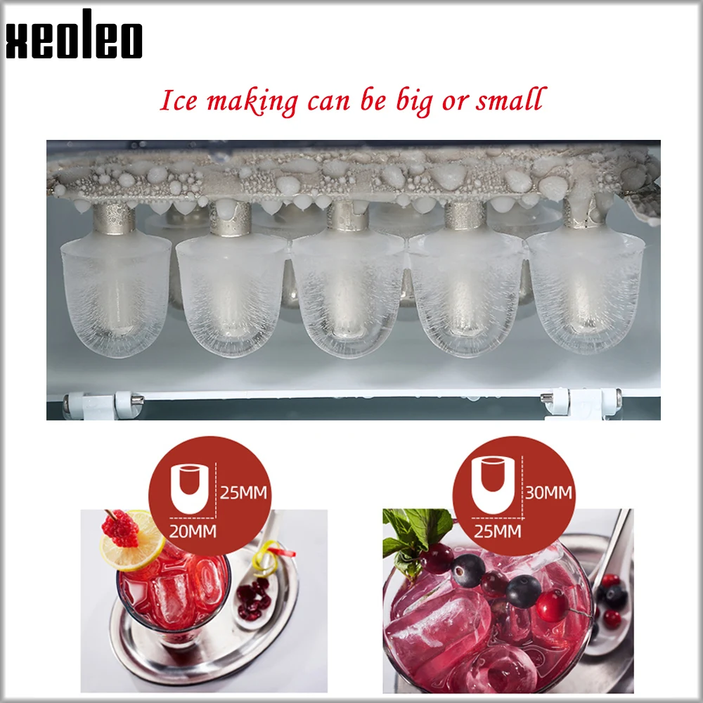 XEOLEO Mini Ice machine Electric Bullet cylindrical Ice Maker 12kg/24h Automatic Household Ice Making Machine For Milk Tea Shop