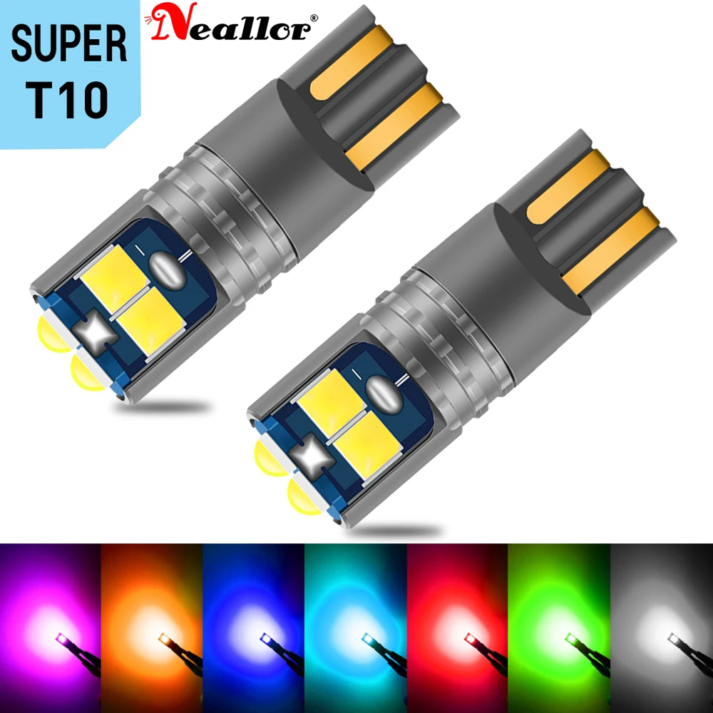 

2pcs New T10 LED Canbus W5W 3030 6SMD 2825 12V 194 168 Auto LED Car Interior Light plate Dome Reading Lamp Clearance Light 5w5