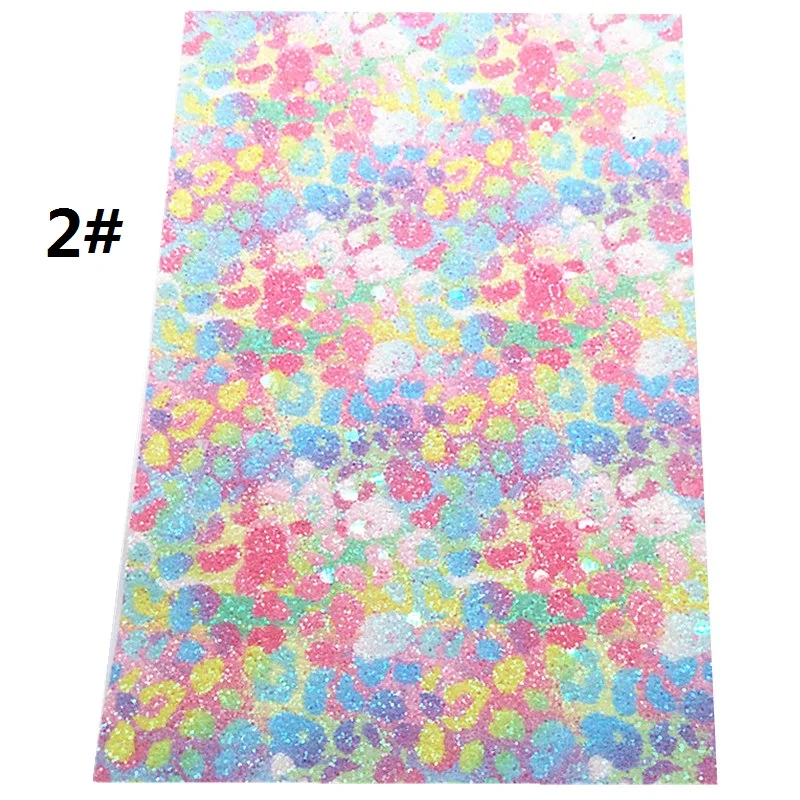 Радужный Леопардовый принт крупные блестящие виниловые тканевые блестки