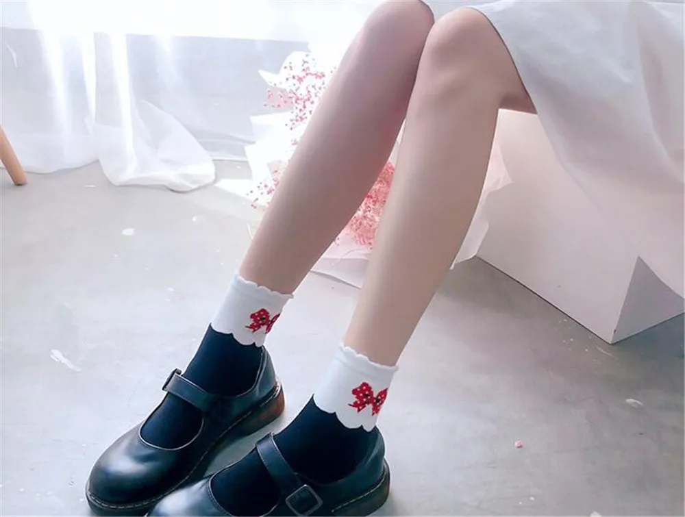 Women Socks Winter Cute Ladies Female Thermal Warm Cartoon bow B733 | Stockings Tights &amp