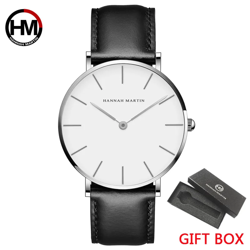 

Hannah Martin Business Mens Watches Top Brand Luxury Leather Strap Watch Men Waterproof Quartz Wristwatches relogio masculino