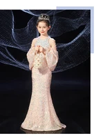 luxury childrens princess dress shiny sequined dress for girls 10 12 years 14 years mermaid elegant teen party evening dress
