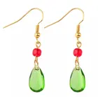 Серьги-гвоздики Howl's в виде движущегося замка, женские серьги в форме капли воды, зеленые Подвесные серьги, ювелирные изделия золотого цвета, модные серьги Miyazaki Hayao