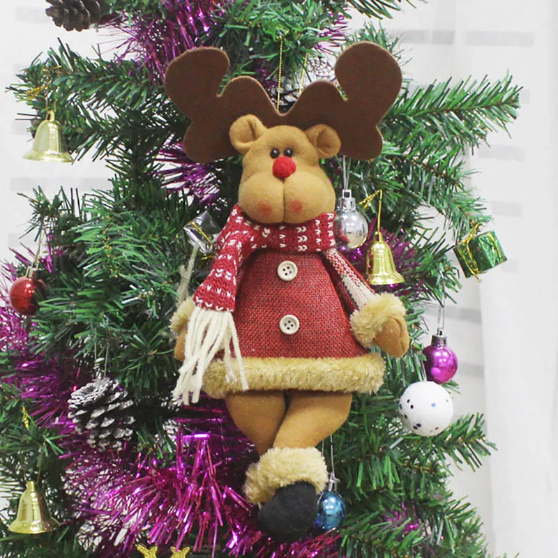 2019 рождественские украшения длина 26 см плюшевая сетка Санта Снеговик олень кукла